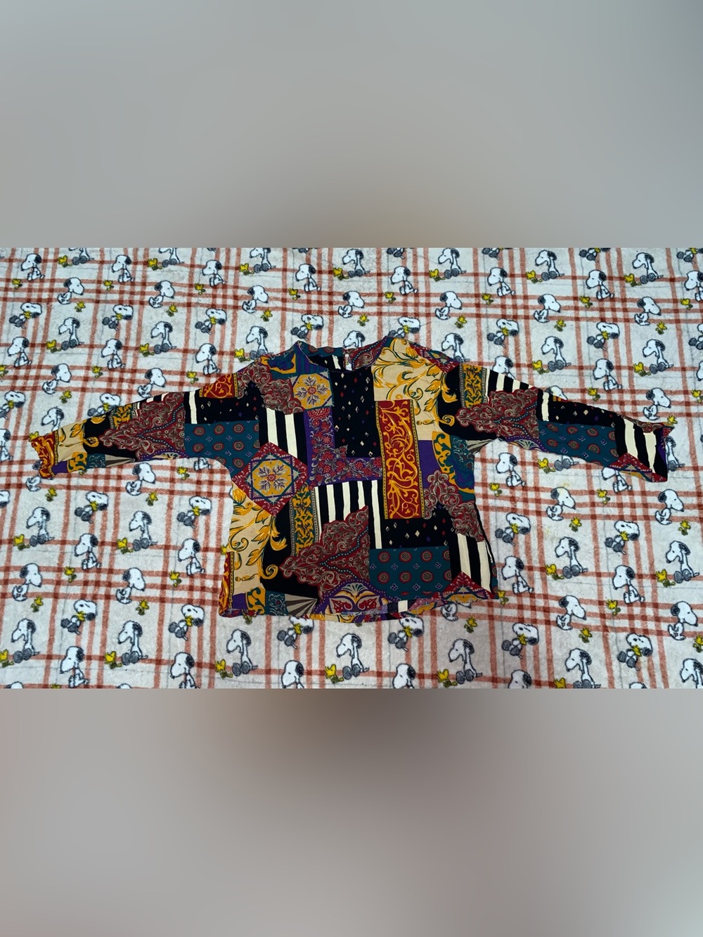 Patchwork Print Blouse in Multicolor